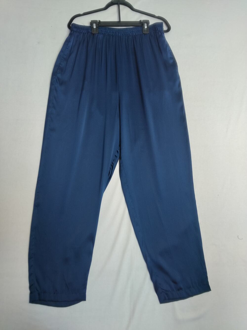 EUC VTG Silk Lore Luxury Pajama Pants Sz L 100% Silk Relaxed Glamourous Comfort
